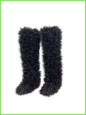 Faux Fur Thigh High Over The Knee Flat Boots Women Winter Snow